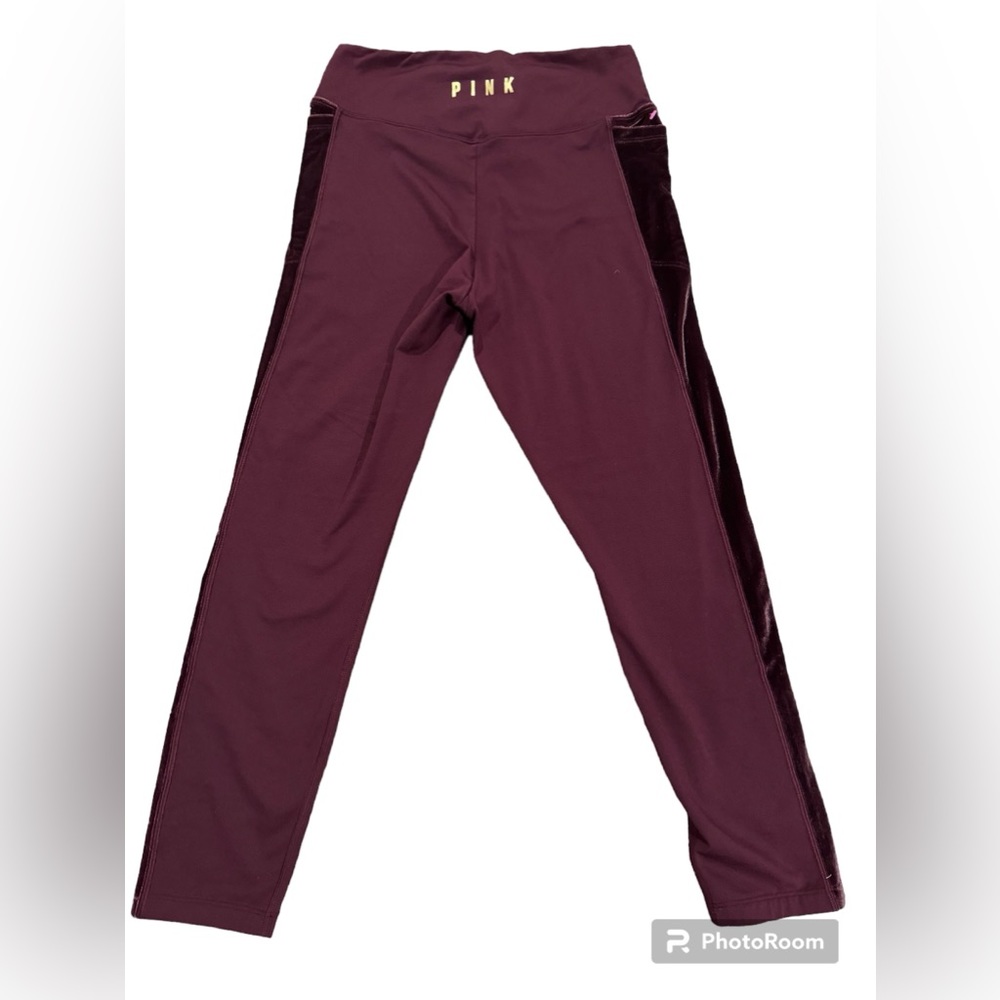 PINK LEGGINGS (Velvet sides and has two pockets L/R)